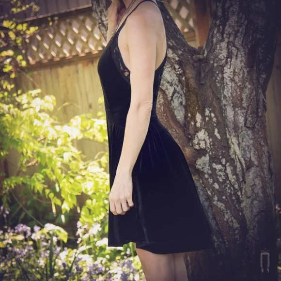 Free People Nightshade Strappy Lace Velvet Dress - Picture 3 of 6